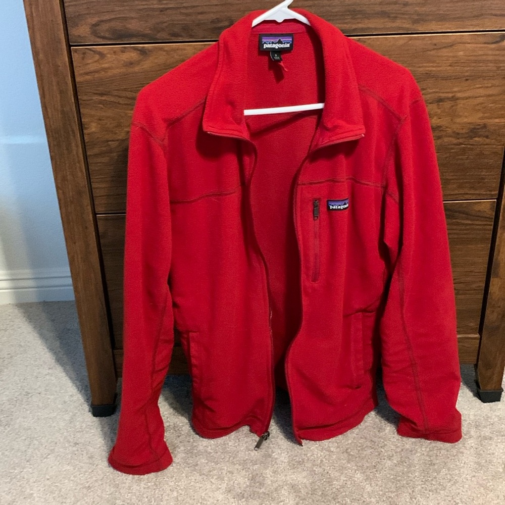 Patagonia Men’s R1 Fleece Jacket (Red, Small)